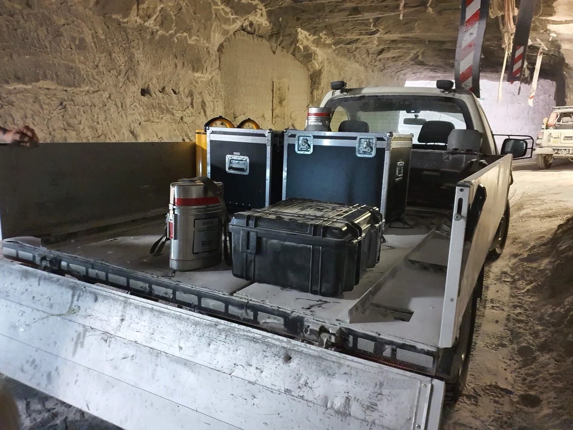 Drone inspection mining – loading area in underground mine