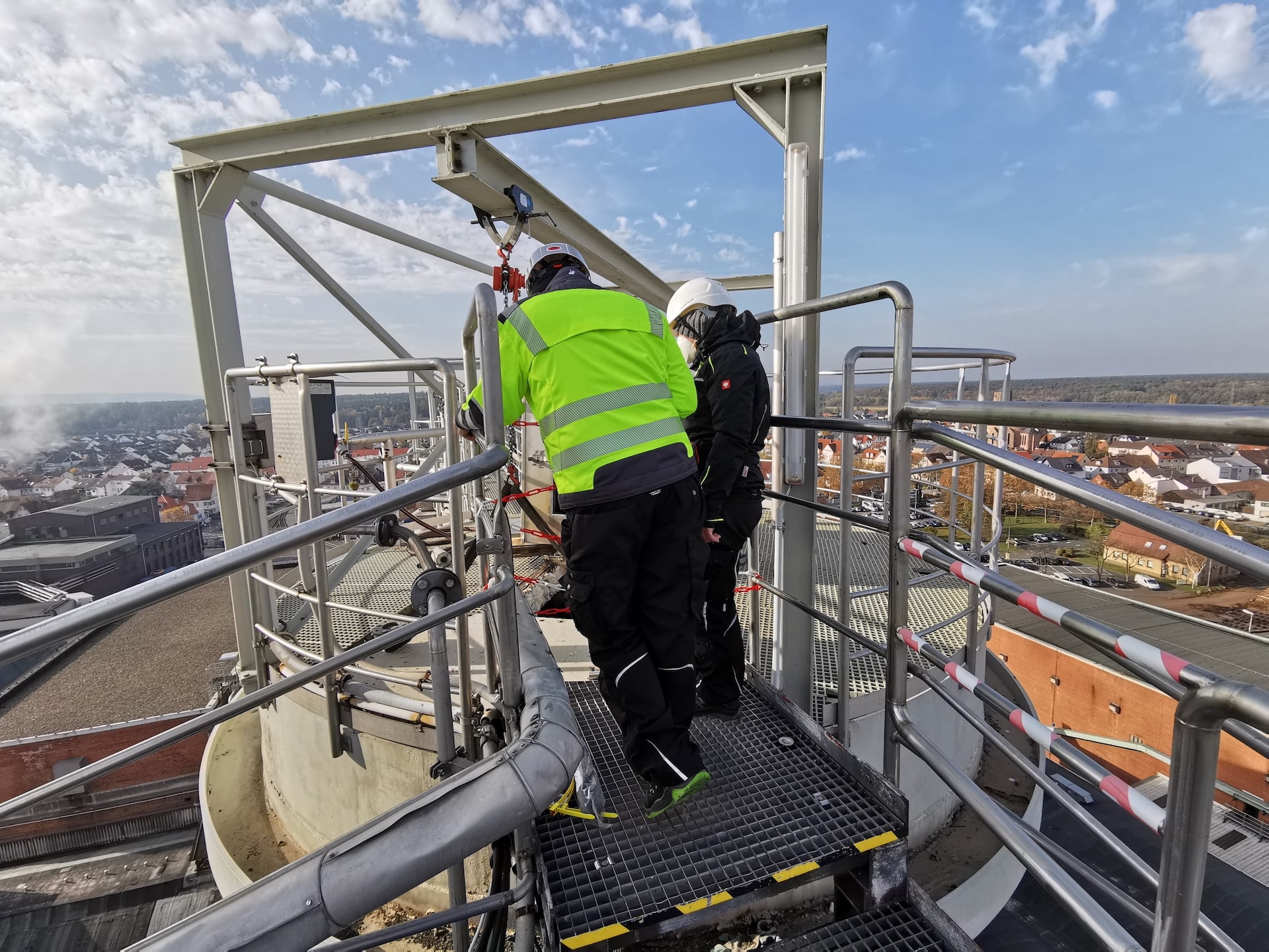 Bleach tower roof in paper and pulp industry – drone inspection