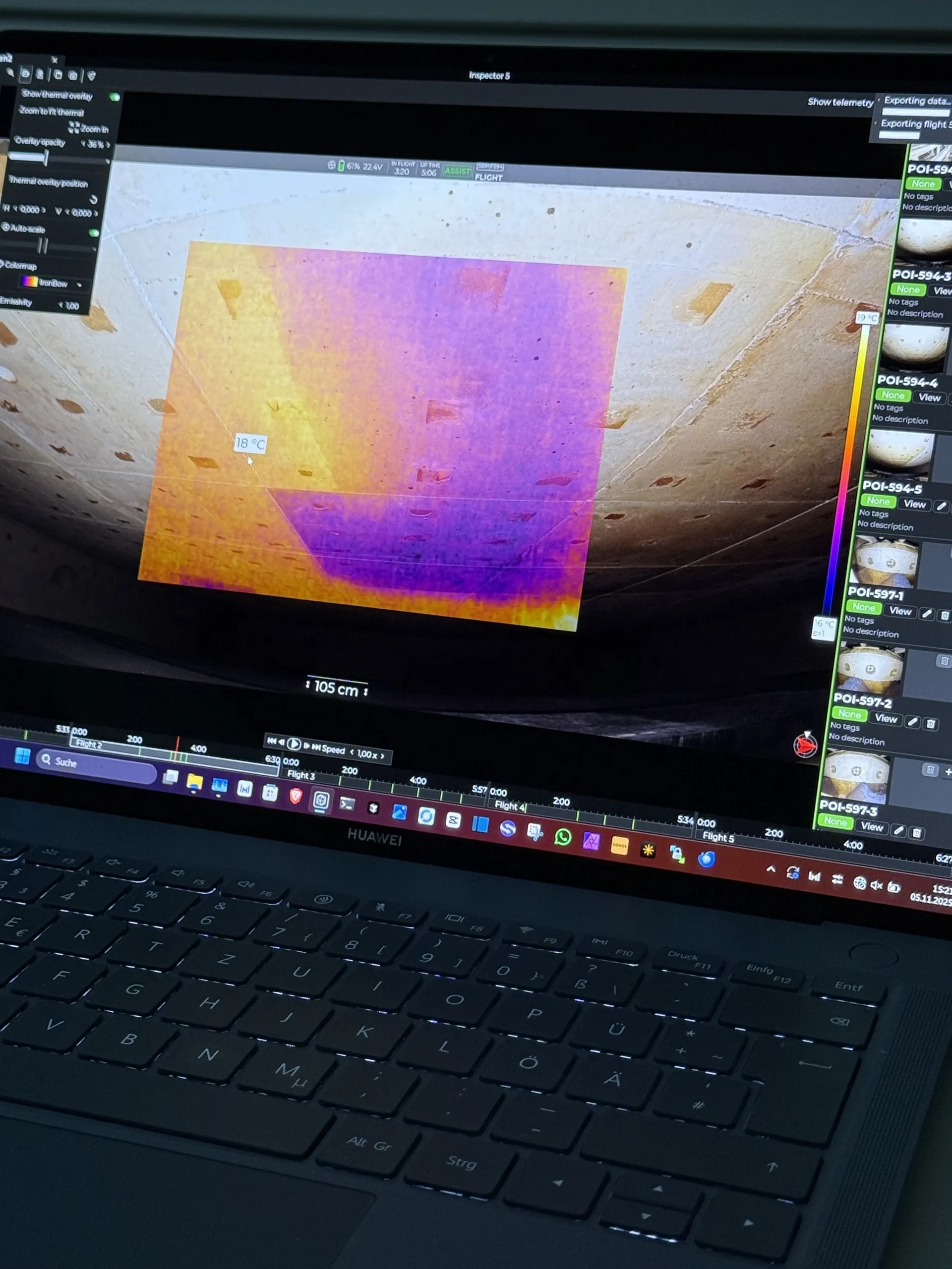 Analiza termograficzna na laptopie &ndash; inspekcja pieca z podw&oacute;jną belką kroaczącą