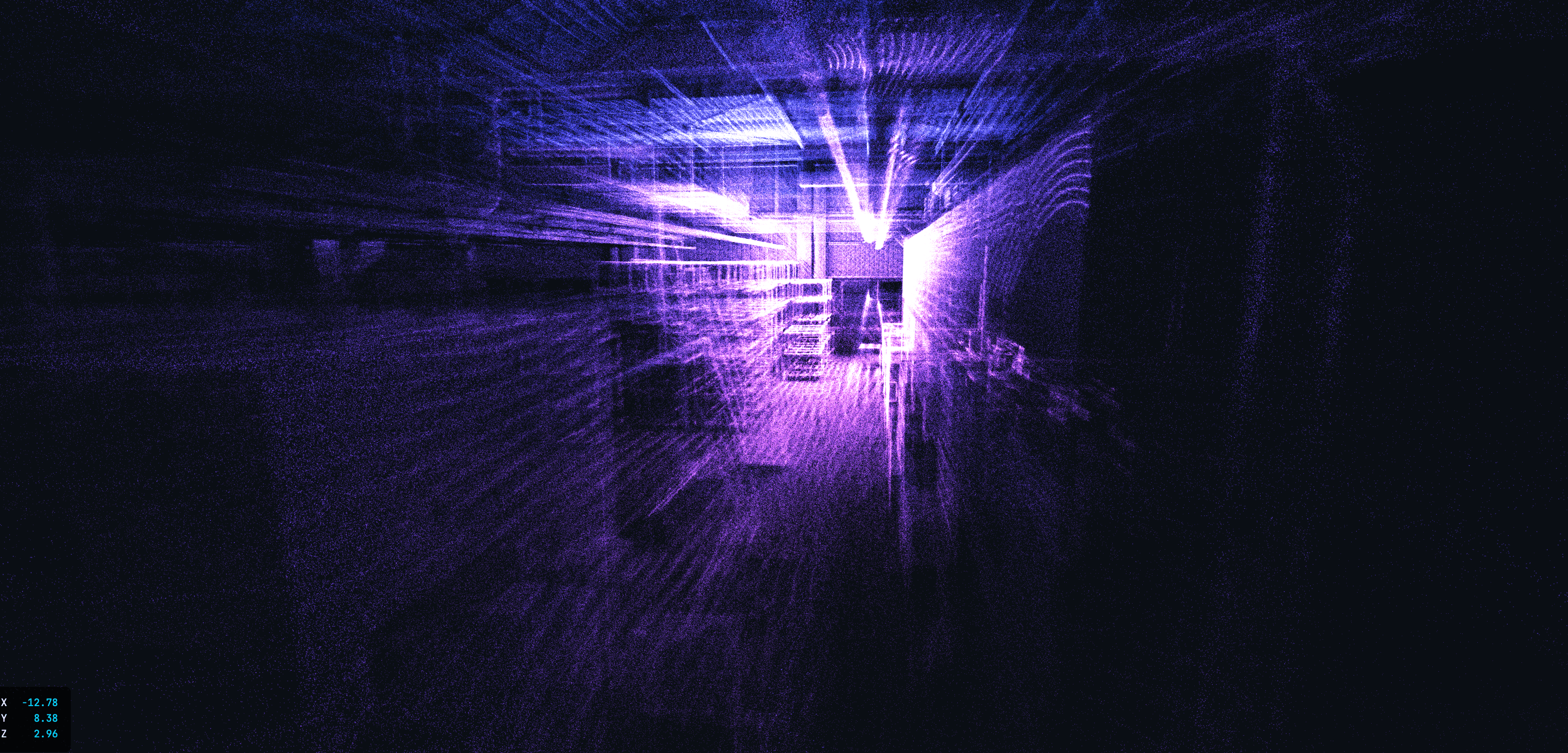 LiDAR 3D point cloud of industrial plant – isometric view