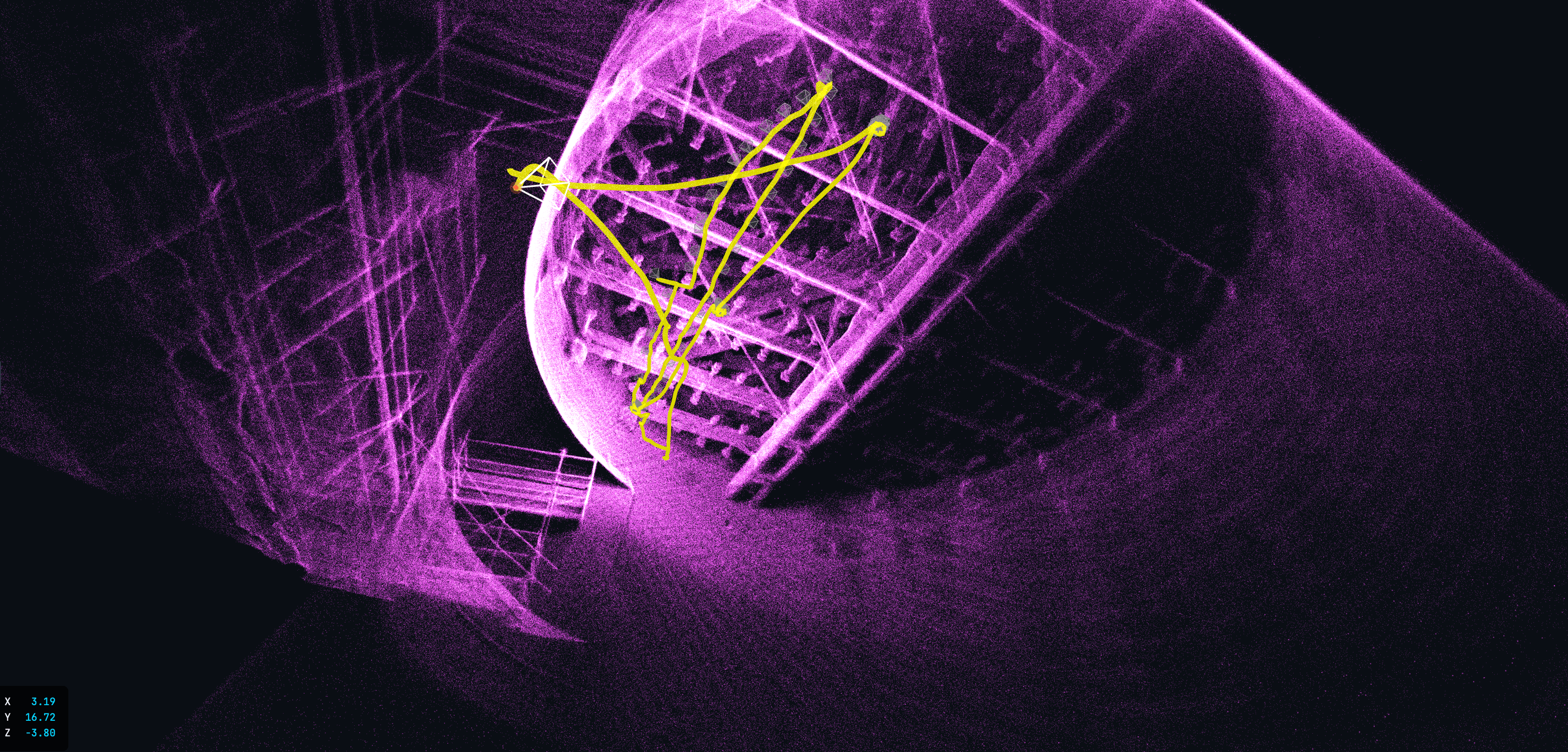 LiDAR 3D-punktsky af industriel tank &ndash; ELIOS 3-scanningsresultat