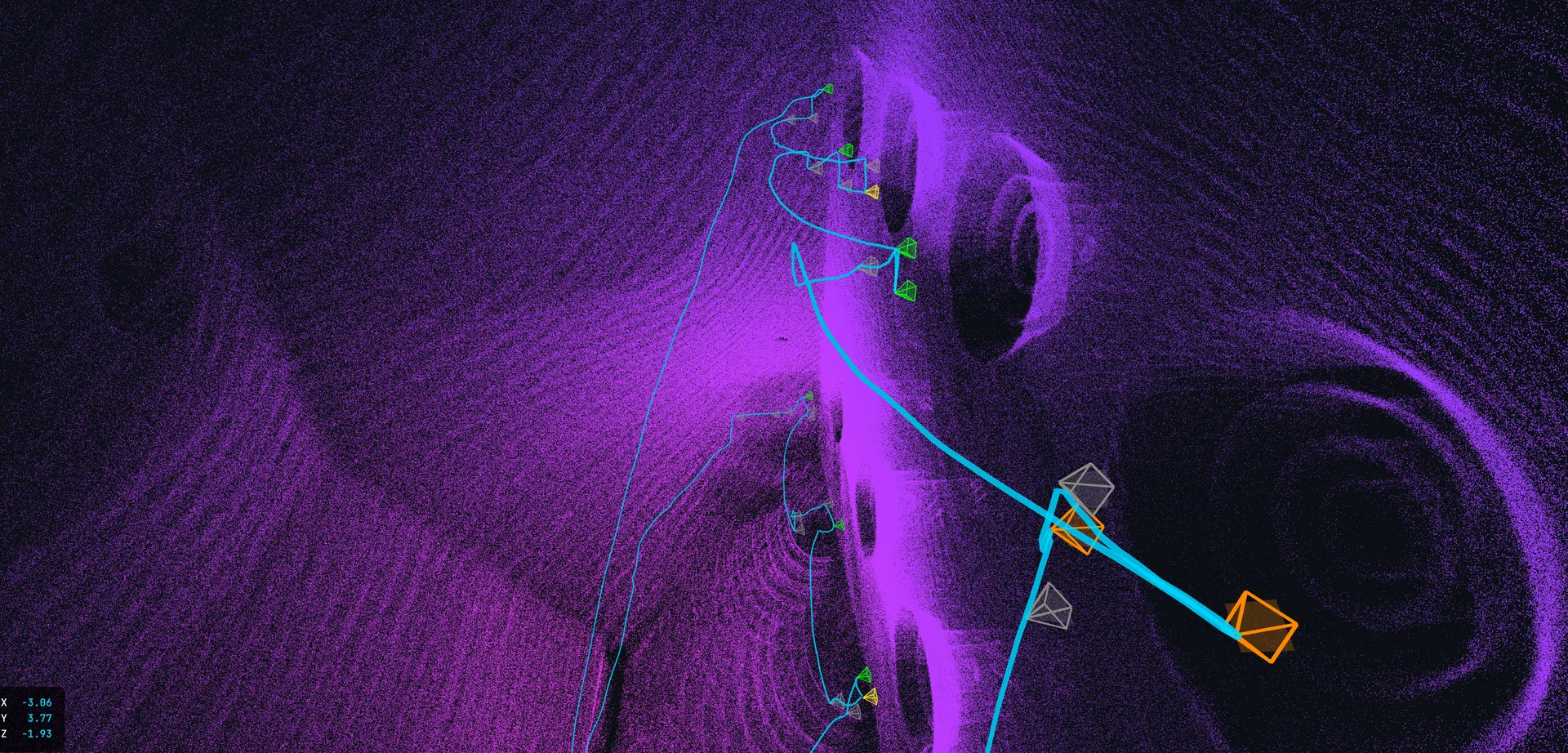 Chmura punktów LiDAR 3D kotła przemysłowego – wynik skanowania ELIOS 3
