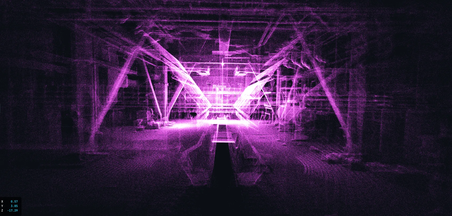 LiDAR 3D-skanning av et kraftverk kjelhus