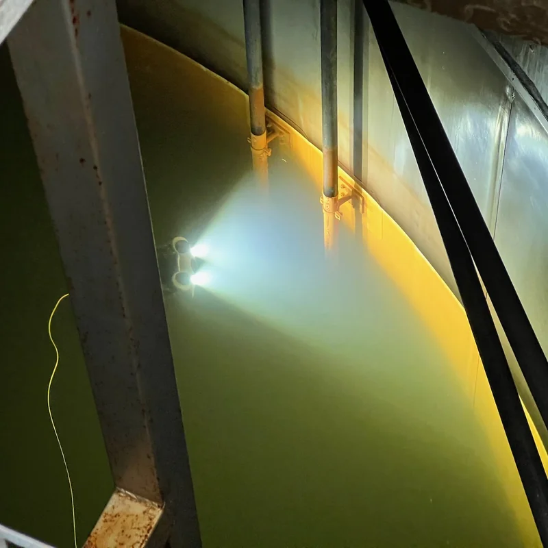 Sprinklertankinspektion per ROV – Unterwasser-Innenwand